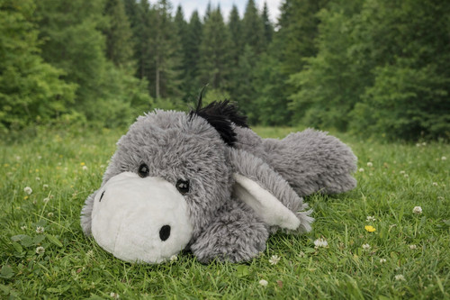 Plüsch esel 32cm liegend - 32cm,
